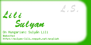 lili sulyan business card